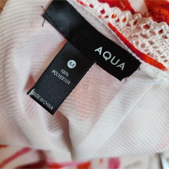 AQUA NEW  PINK/RED/MAUVE SUNDRESS  WITH LACE ACCENTS SIZE MED - Picture 6 of 6